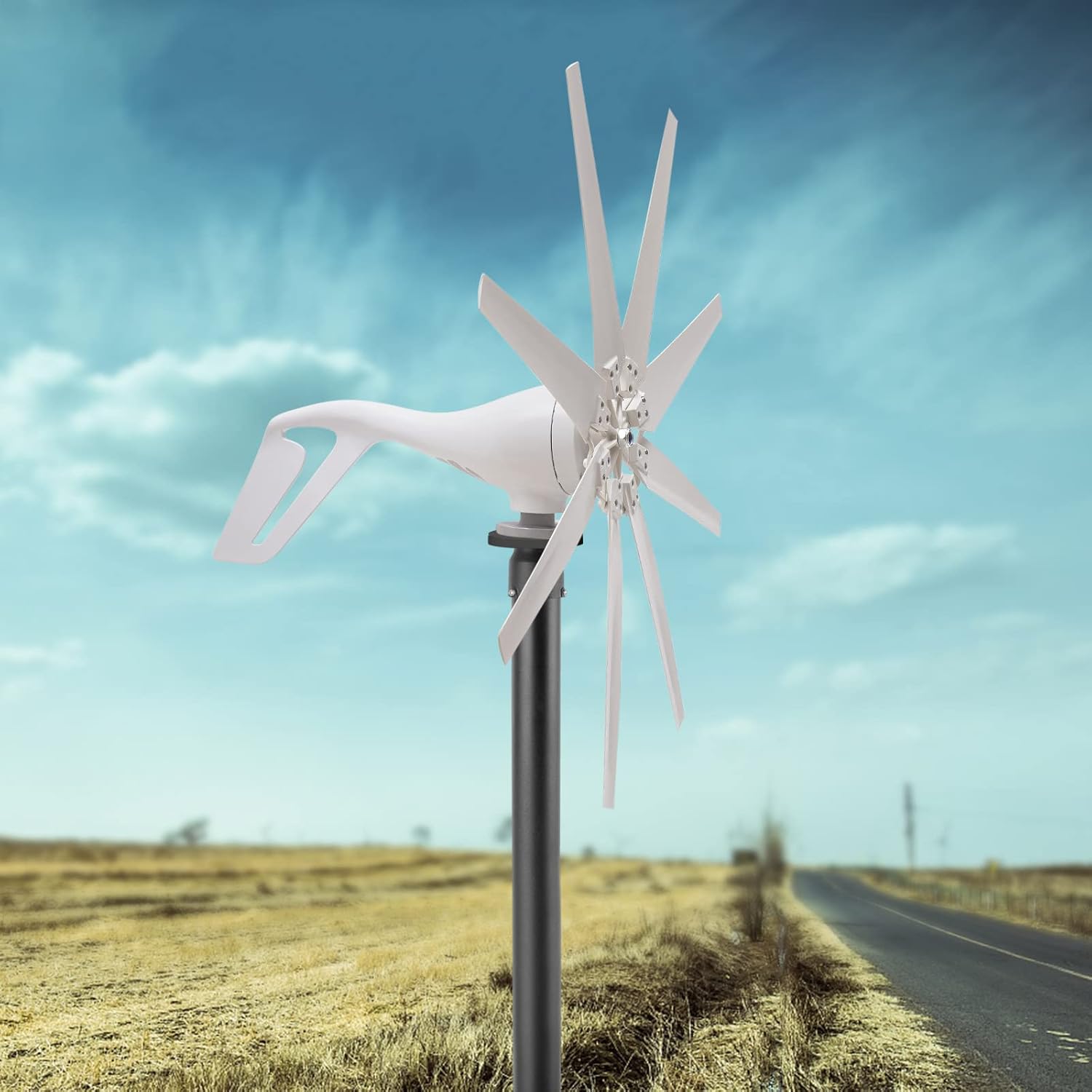 600W 12V Wind Turbine Generator Kit with Blade Wind Generator Kit with Charge Controller Wind Power Generator for Hybrid Solar Wind System