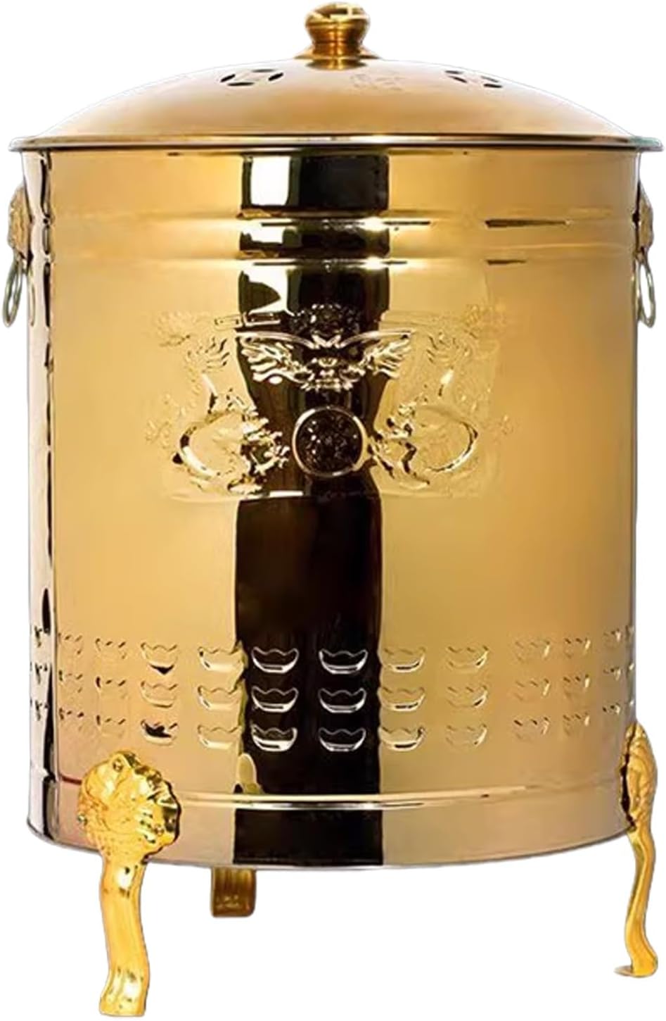 Incinerator, Galvanized Trash can, Burn Pits for Backyard, Including Grid Frame, Fire Hook, Liner, for Leaves, Trash, Camping(50cm/19in)