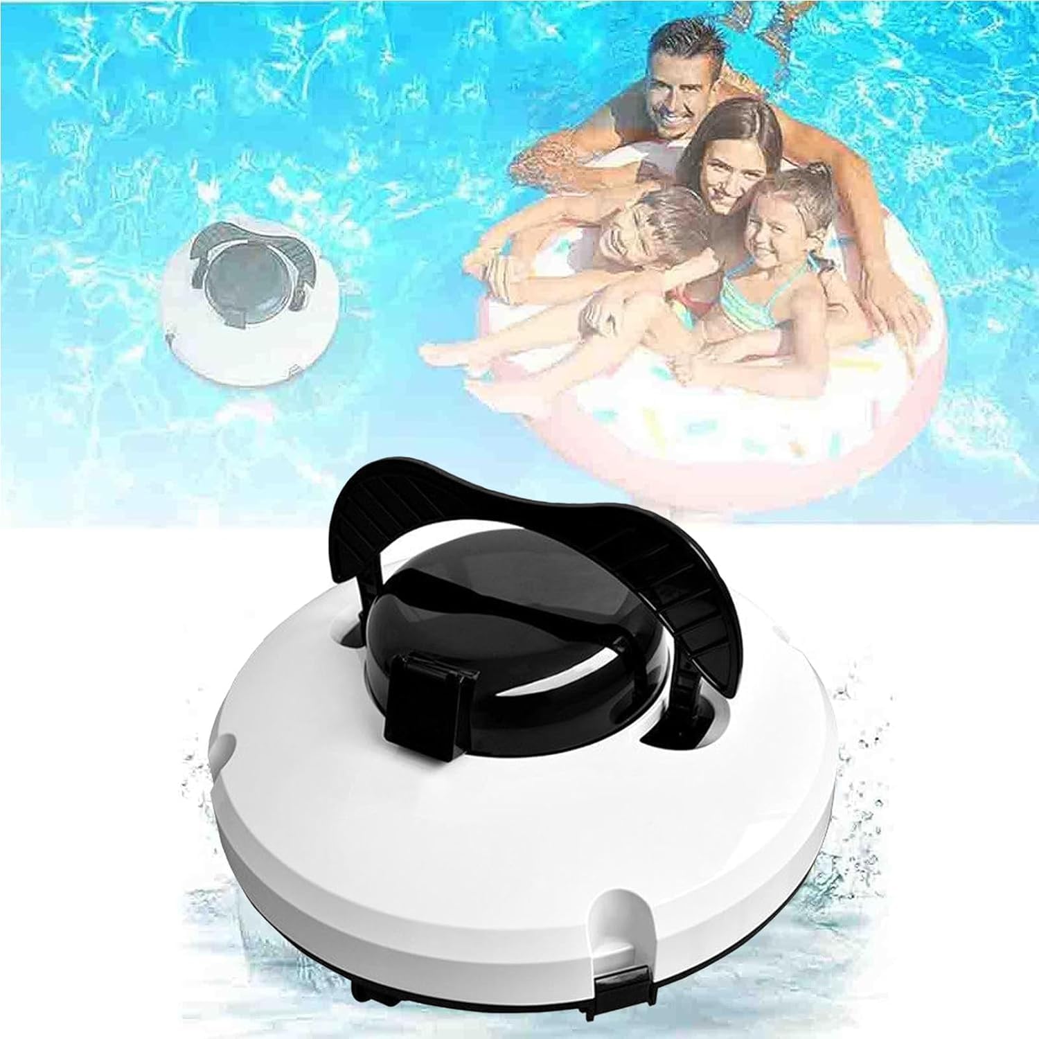 Cordless Robotic Pool Cleaner, Cordless Automatic Pool Cleaner, Robotic Hoover, Powerful Suction for 120 Minutes Robotic Pool Cleaner with LED Indicator for Inground Pools