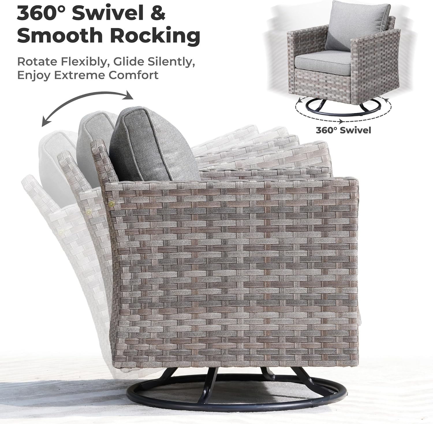 ovios 16 Pieces Patio Furniture Set, Outdoor Wicker Sectional Sofa with 54