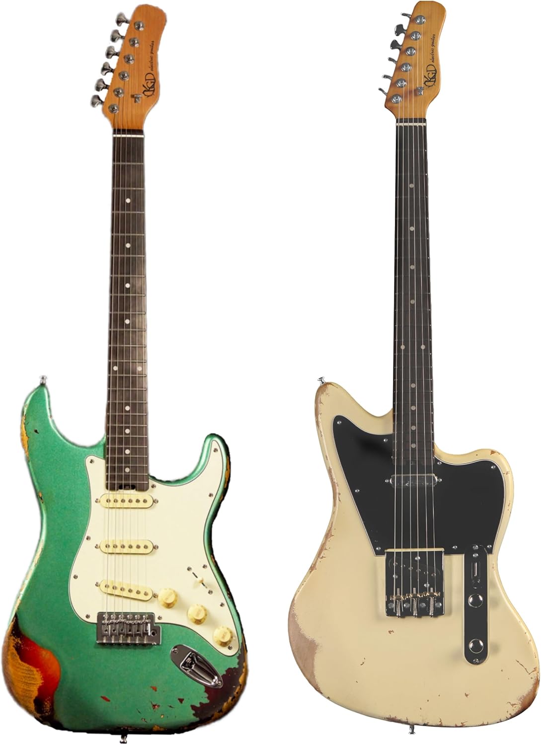 KGD Relic Telemaster Electric Guitar,Roasted Maple Neck and Rosewood fingerboard,Bone Nut,6-String Relic Guitar,Professional/Full Size/Electric Guitars for Adults