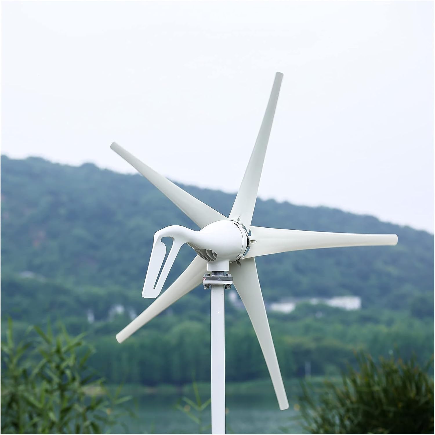 Wind Generator, 400W Wind Turbine Power Generator with 3/5/6pcs Blades,for Home, Farm, RVs, Boats(Hybrid Controller,6 BLADES_24)