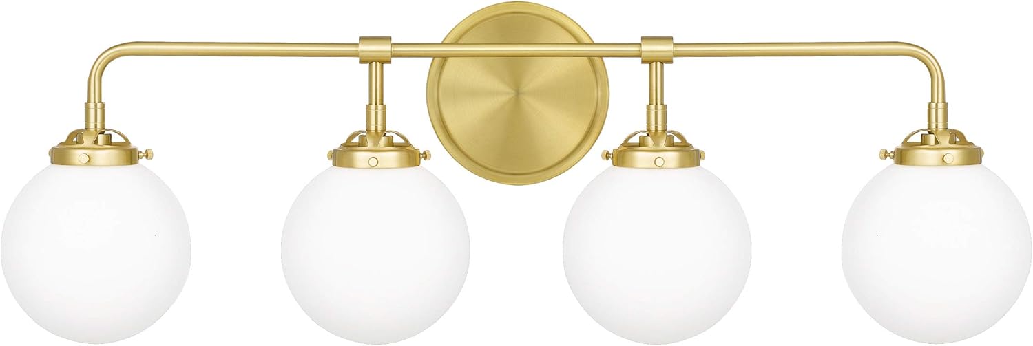 Quoizel LRY8632Y Transitional Four Light Bath from Landry Collection in Brass Finish,