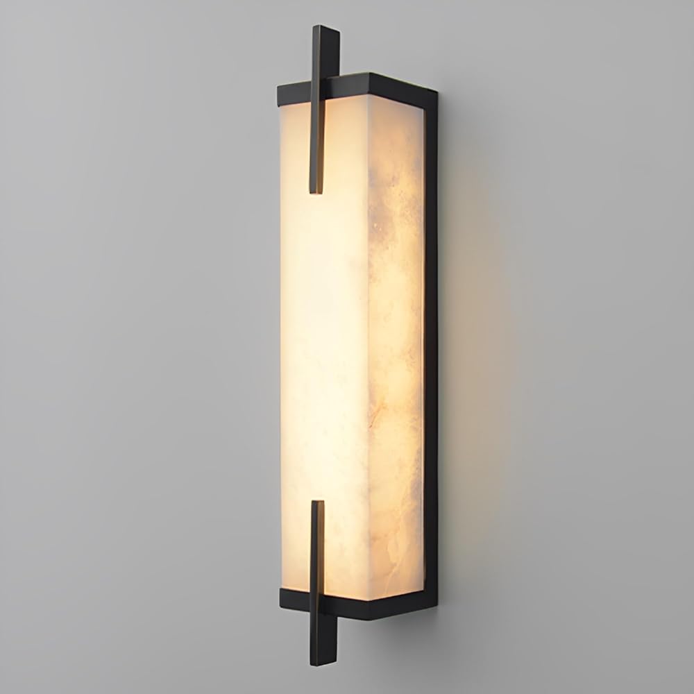 Wall Sconces Indoor Outdoor Led with Marble Texture LED Dimmable Wall Mount Light Waterproof Modern Black Light Fixture for Garden Porch Garage Patio