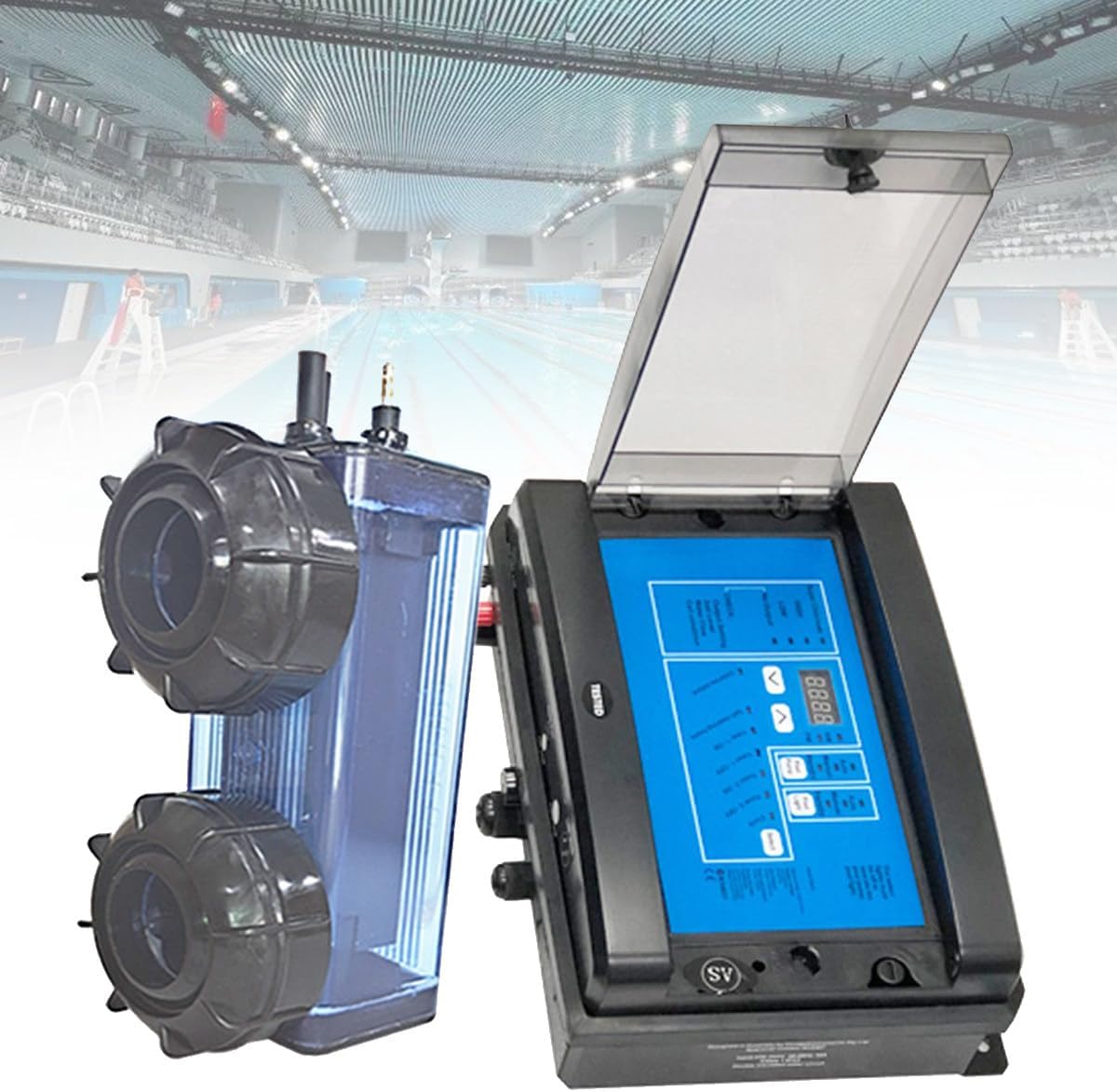 Salt Chlorinator, Chlorine Generator,Electrolyzer Swimming Pool Salt Chlorinator, Chlorine Electrolyzer for Swimming Pools (50g)