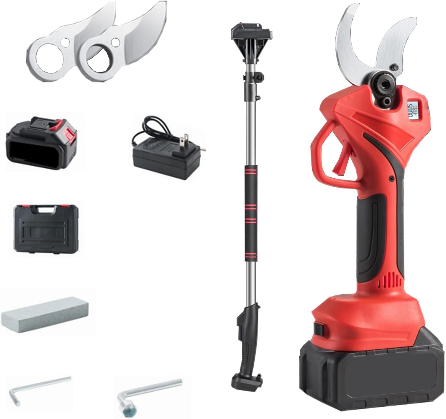 Electric Pruning Shears, Cordless Pruner with 1-2Pcs 21V Backup Rechargeable Lithium Battery Powered Tree Branch Pruner for Gardening, 1.6 Inch Cutting Diameter