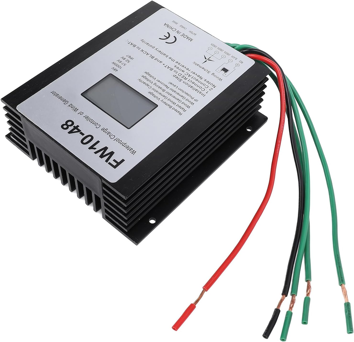 Aramox 1000W Wind Turbine Charge Controller, 48V IP67 Water Proof Automatic Regulator with LED Display for Generator, Aluminum Shell Controller