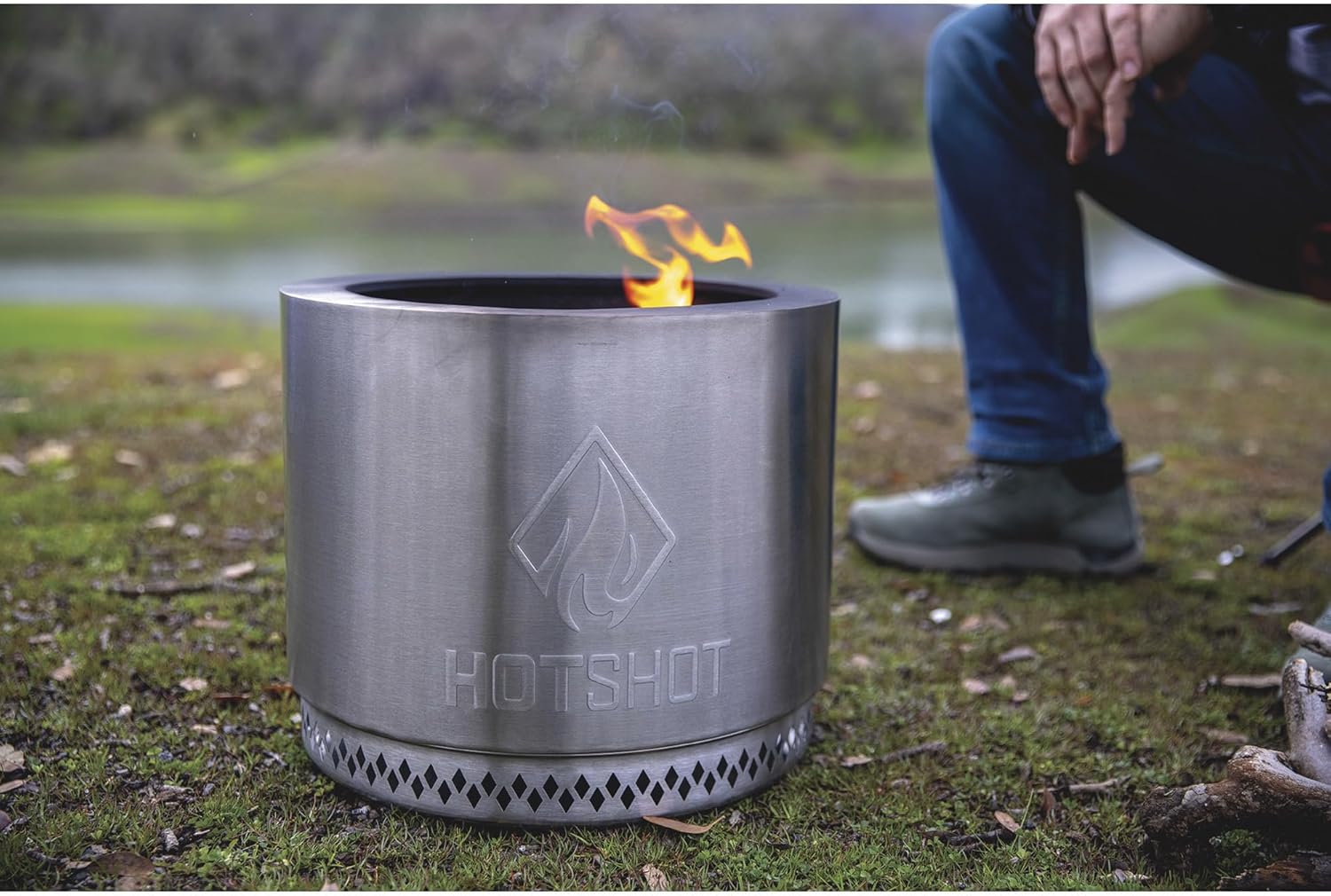 Hotshot Traveler Wood Burning Firepit, 15in. Dia. x 12 1/2in.H, Model# 52259