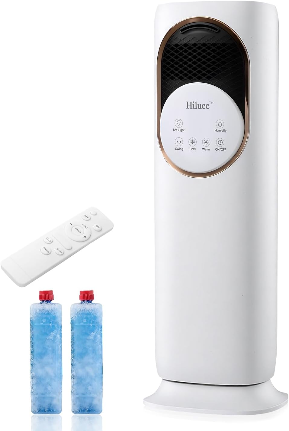 Hiluce Tower Fan and Heater Combo,Room Heater with Remote,26ft/s Quiet Bladeless Fans,180°Oscillating,2 Heating & 3 Cooling Speed, 4L Water Tank, 9H Timer, for Office, Large Room, Bedroom 32