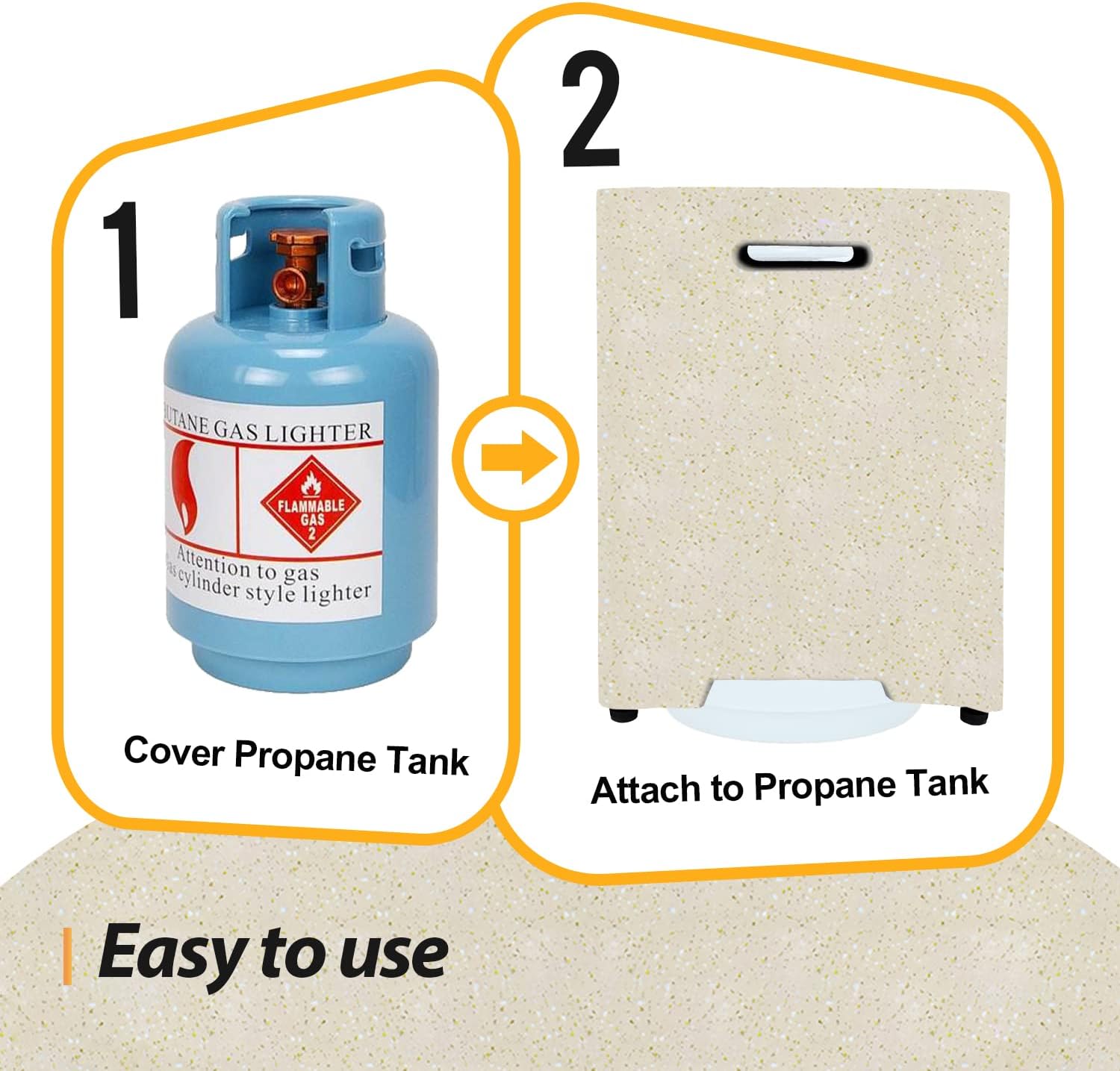 UPHA Propane Tank Cover for Propane Fire Pits, Suitable for Standard 20 Gallon Propane Tanks, Concrete Hideaway Tank Table with Side Handles,Square, Terrazzo Beige