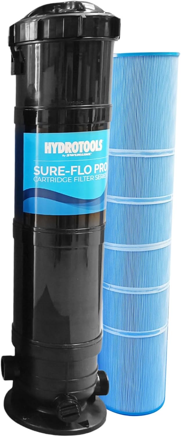 SWIMLINE HYDROTOOLS Above-Ground Pool Cartridge Tank & Replacement Filter Element - 150 Sq. Ft. High-Performance Filtration, Sure-Flo Pro System, Pump or Base Not Included