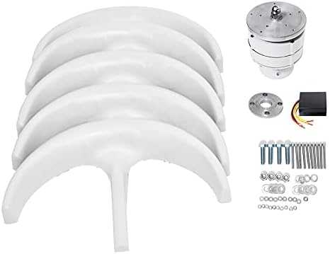 12000W Vertical Axis Wind Turbine Generator - 5-Blade Kit for Home & Camping, Low Wind Speed (2M/S) Power Solution, Efficient Renewable Energy, Eco-Friendly White Design
