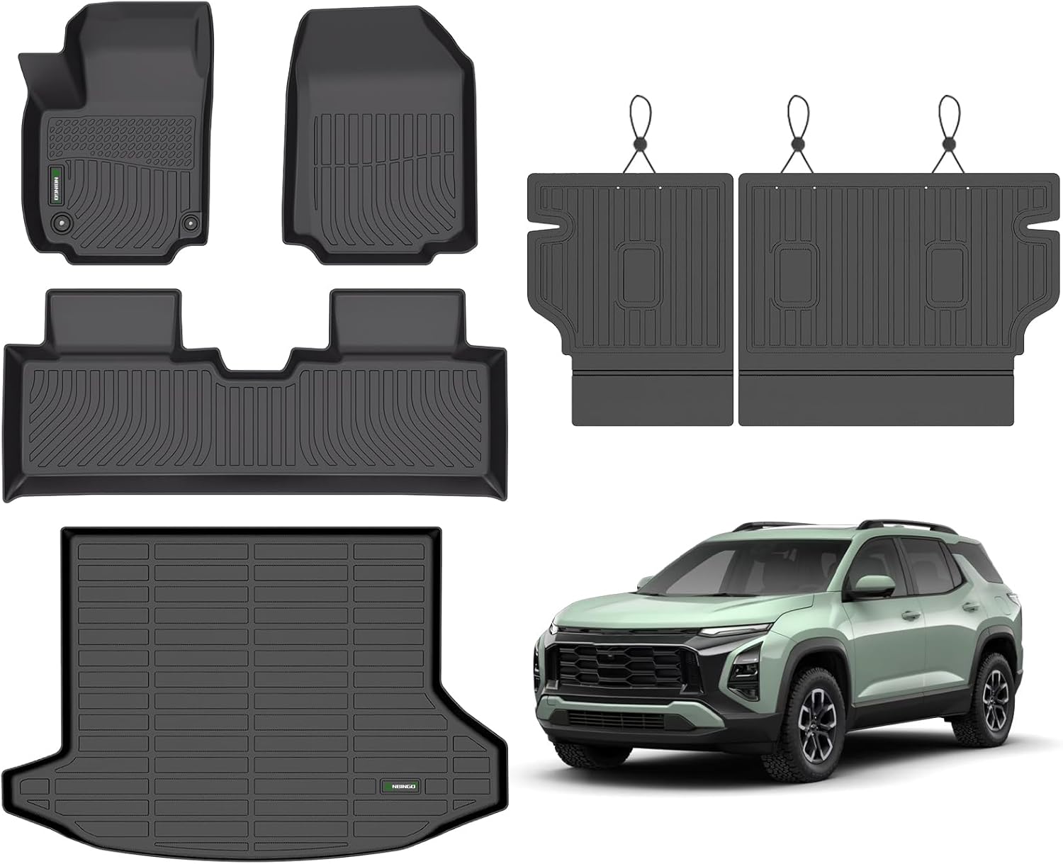 ANBINGO®-Floor Mats & Cargo Liner for 2025 2026 Chevy Equinox (Not for EV) & GMC Terrain with Backrest Mats All Weather TPE Protection for 2026 Equinox Mat Accessories