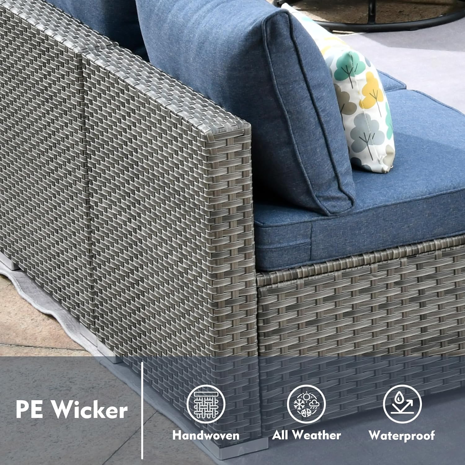 9 Piece Patio Furniture Set with 42