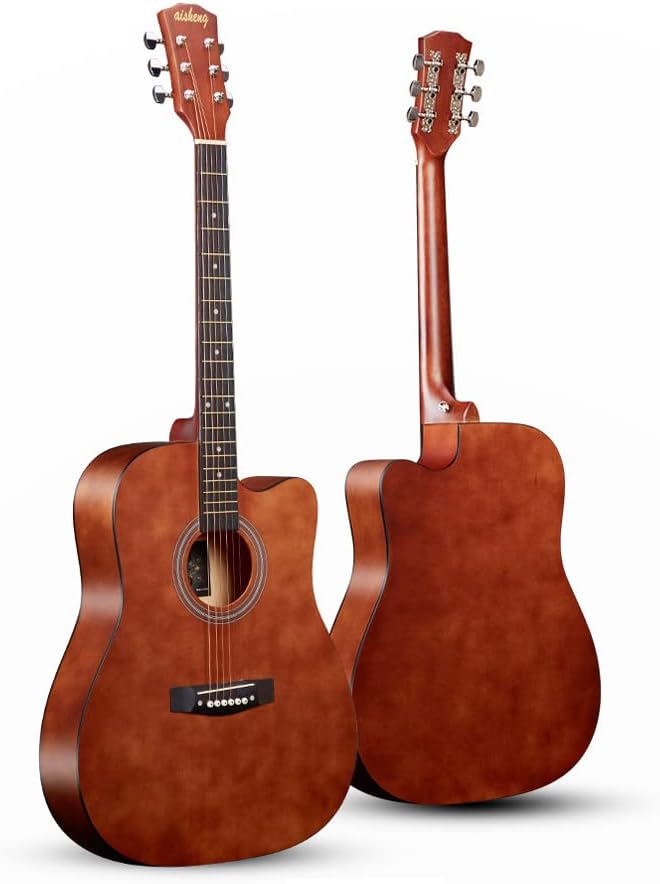 Acoustic Guitar Wooden Elementary Auspicious Folk Song acoustic guitar Beginner Musical Instrument (coffee)