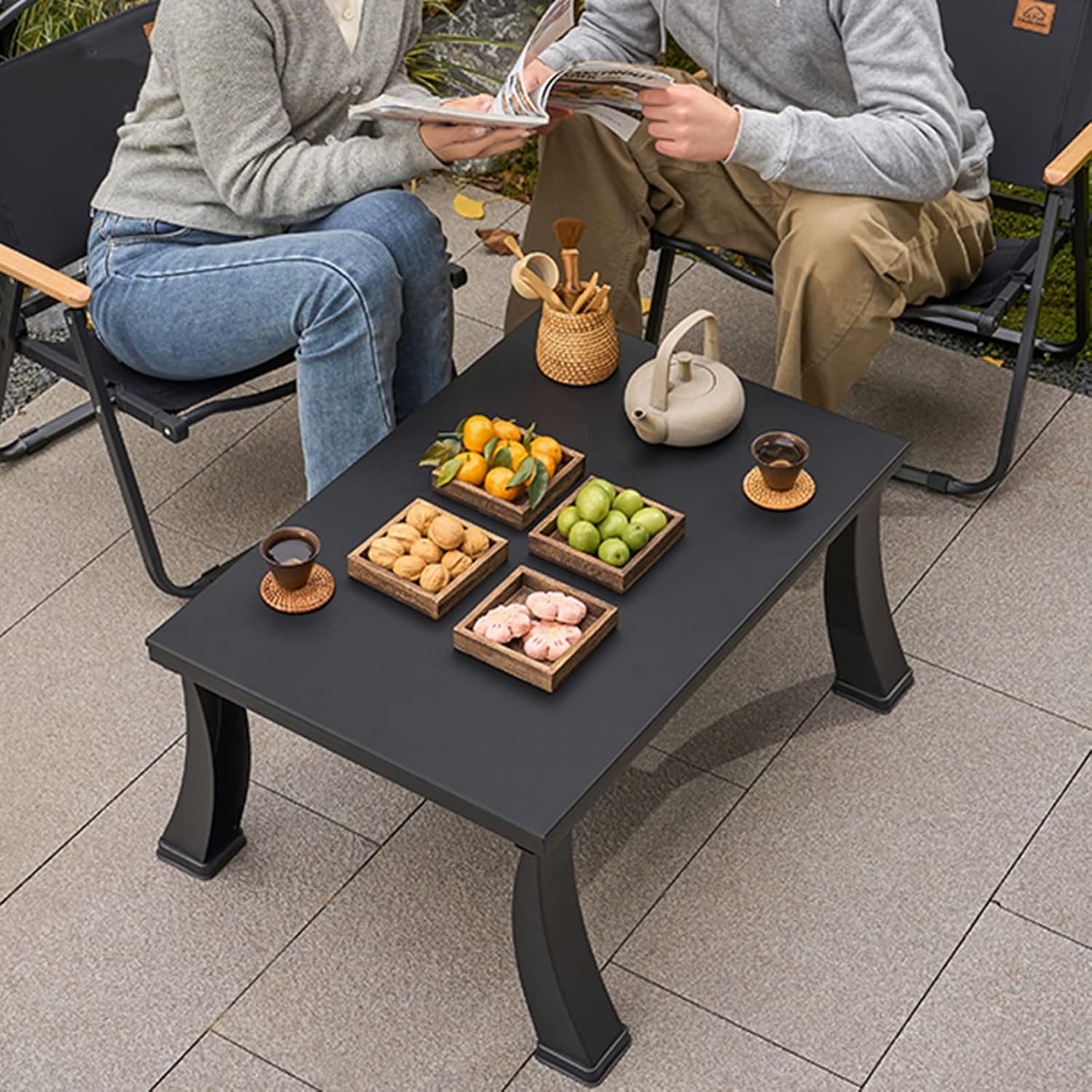 Barbecue Table Barbecue Rack Table Outdoor Heating Carbon Stove Barbecue Table Fireplace Tea Cooking Household Indoor Grill Fireplace Grill Table(B)