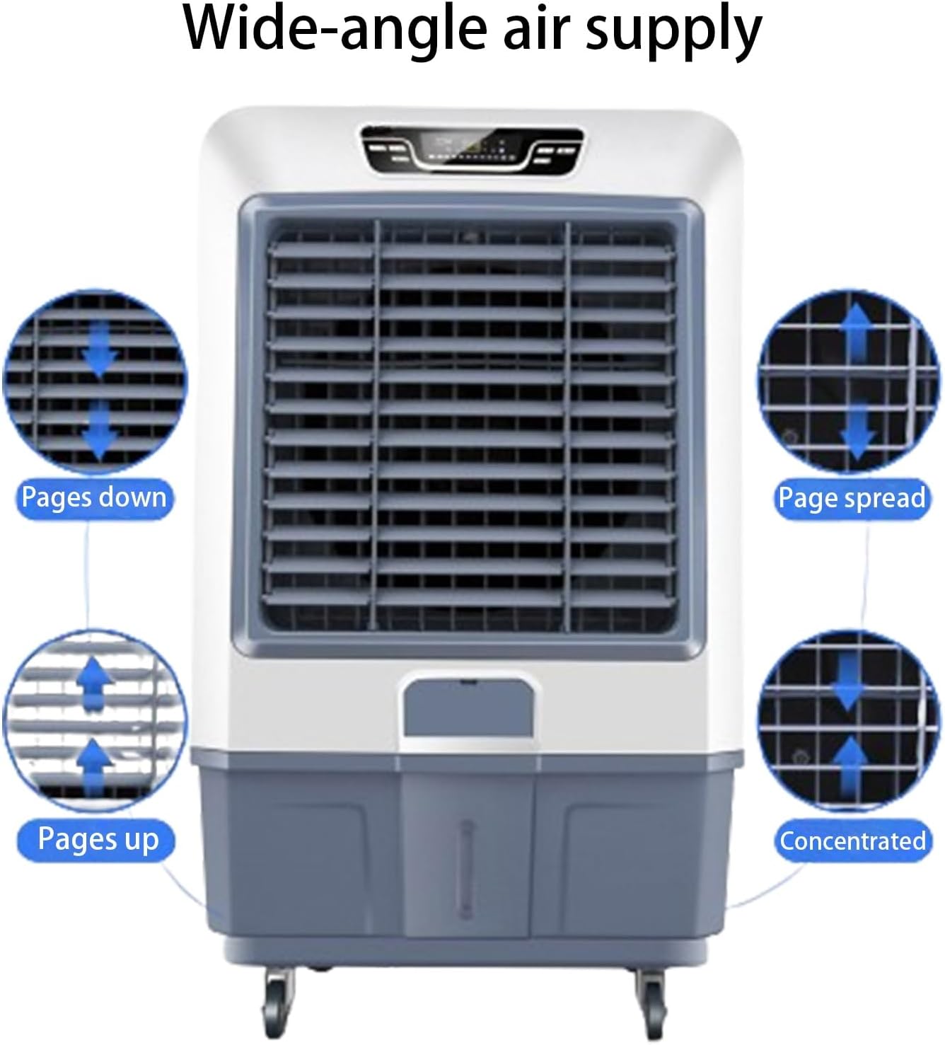 3 in 1 Air Conditioners, Portable Swamp Cooler with Large Water Tank and LED Screen, Evaporative Air Cooler for Room Bedroom Office(76 * 50 * 150cm)