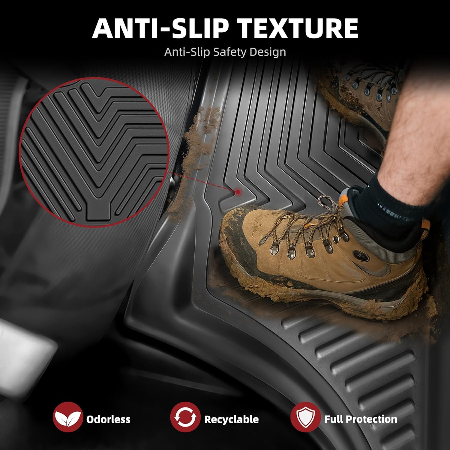 YITAMOTOR Floor Liner and Cargo Mats Fit for 2018-2026 Honda Odyssey Mini Passenger Van, All Weather TPE Car Floor Liners,Durable Anti-Slip Accessories, 1st & 2nd & 3rd Row & Cargo Liner, Black