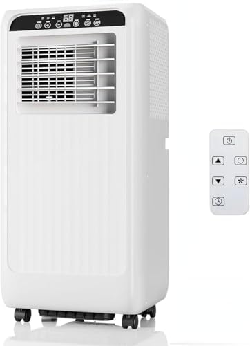 8000 BTU Portable Air Conditioners - 3-in-1 AC Unit for 350 Sq.Ft Rooms with Dehumidifier, Timer, Remote & LED Display