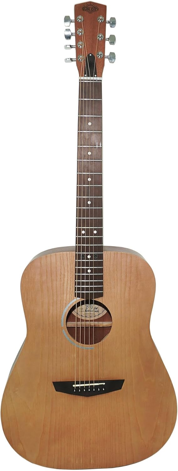 New Acoustic Guitar Seven 7 Strings, Classic Dreadnought Guitar, made in Ukraine by Trembita SunCity Light Natural Wood!