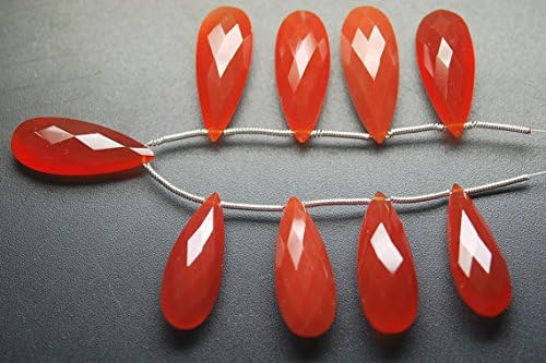 5 match pair-red onyx faceted pear shape briolettes,10x25mm