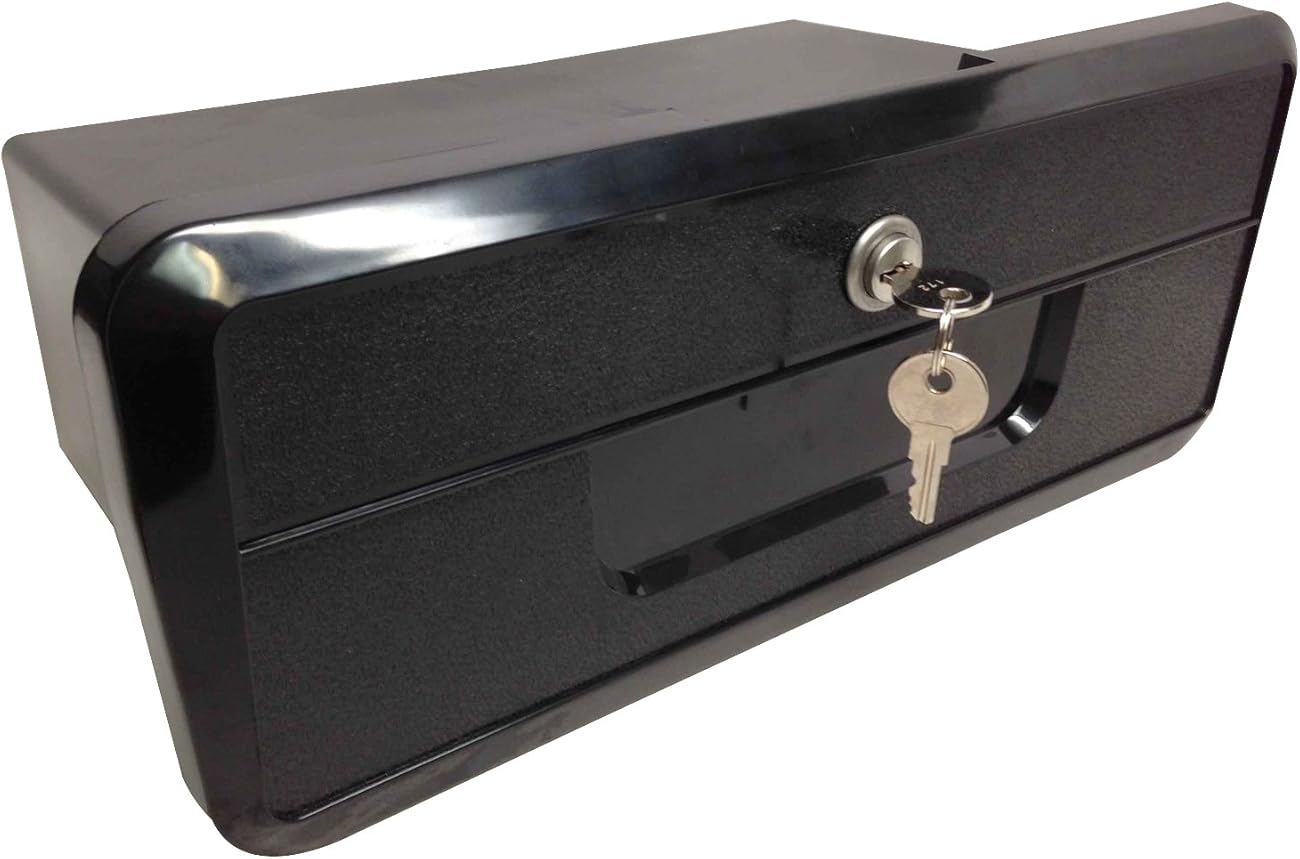 Pactrade Marine Lightweight Black ABS Plastic Lockable Glove Box Storage Compartment with Keys for Boat RV Truck