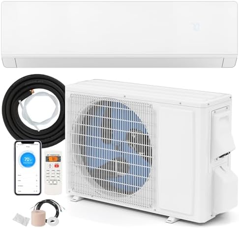 DORTALA 24000 BTU Mini Split Air Conditioner, 25 SEER2 208-230V Wifi Enabled Inverter Ductless Wall AC Unit & Heater with Remote, Installation Kit, Pre-Charged Heat Pump System for Alexa, White