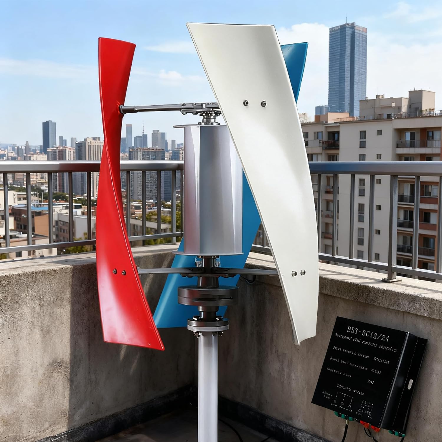 10000W Low Speed No Noise Vertical Wind Turbine Generator Kit, with Controller 12V 24V 48V 3 Blades Easy Installation with Auto Wind Direction Adjustment