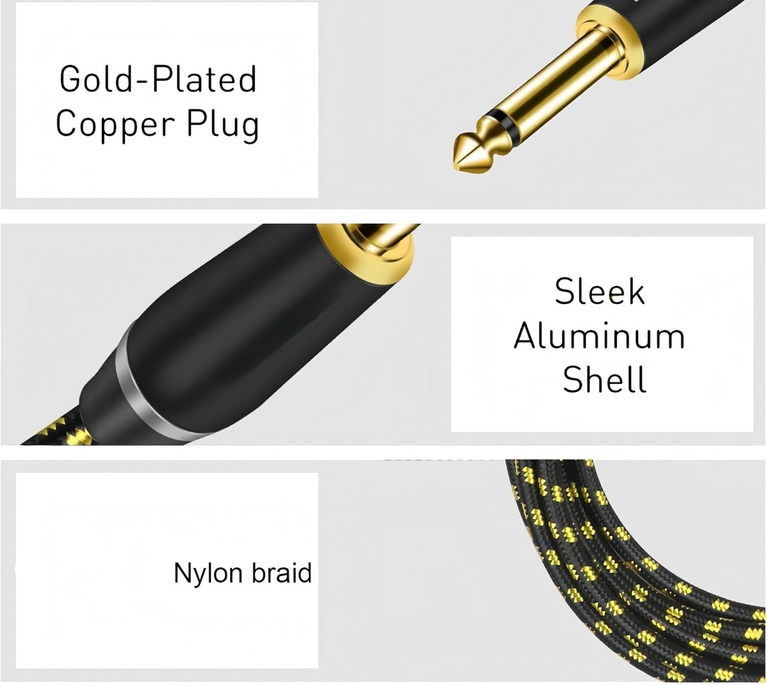 Ja-ck 1/4 Inch Instrument Cable Right-Angled to Straight 6.35mm Guitar Cable for Guitar Bass Keyboard Mixer Amplifier(Pack of 2,8m)