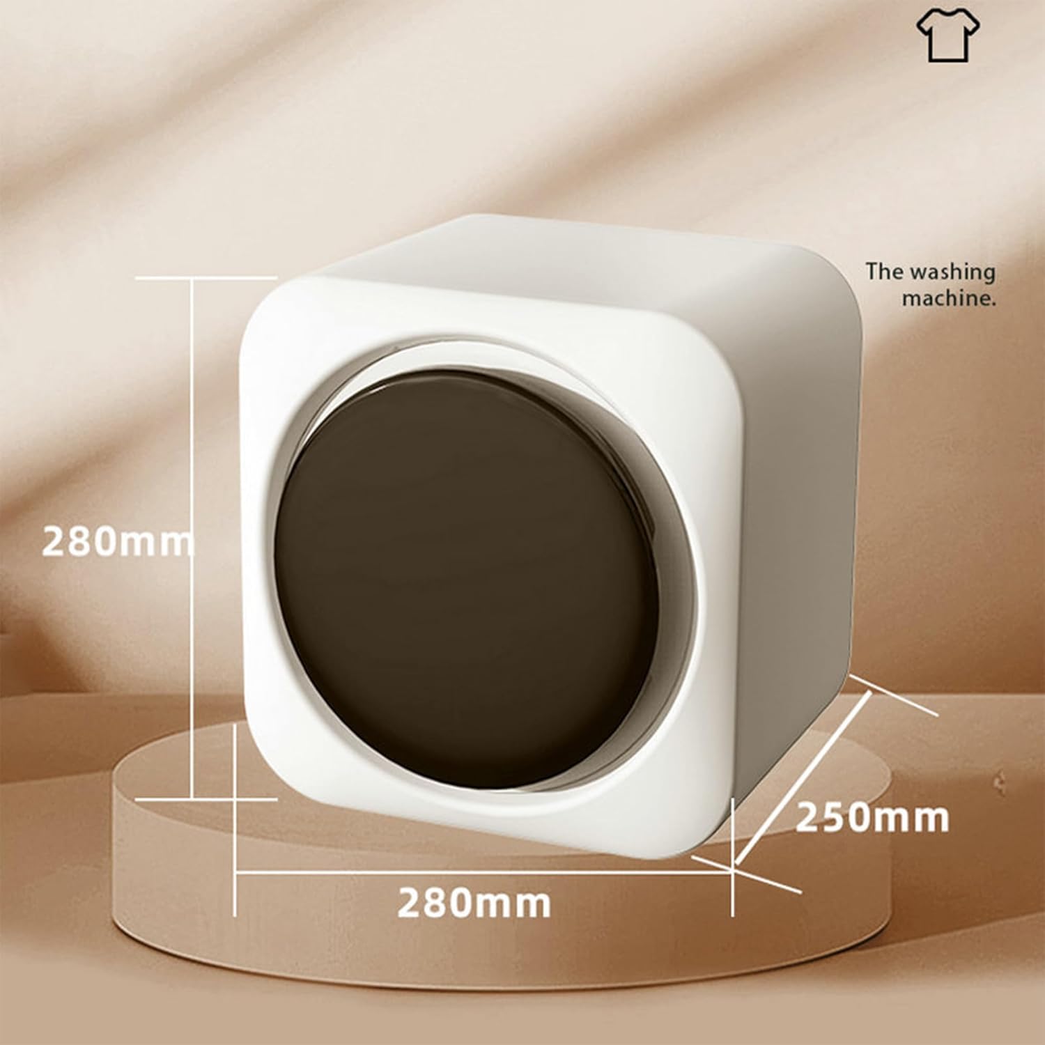 2-in-1 Mini Portable Washer and Dryer Combo - Wall Mounted Fully Automatic Front Drum Washing Machine with LCD Control Panel - for Small Clothes, Underwear, Socks Desktop