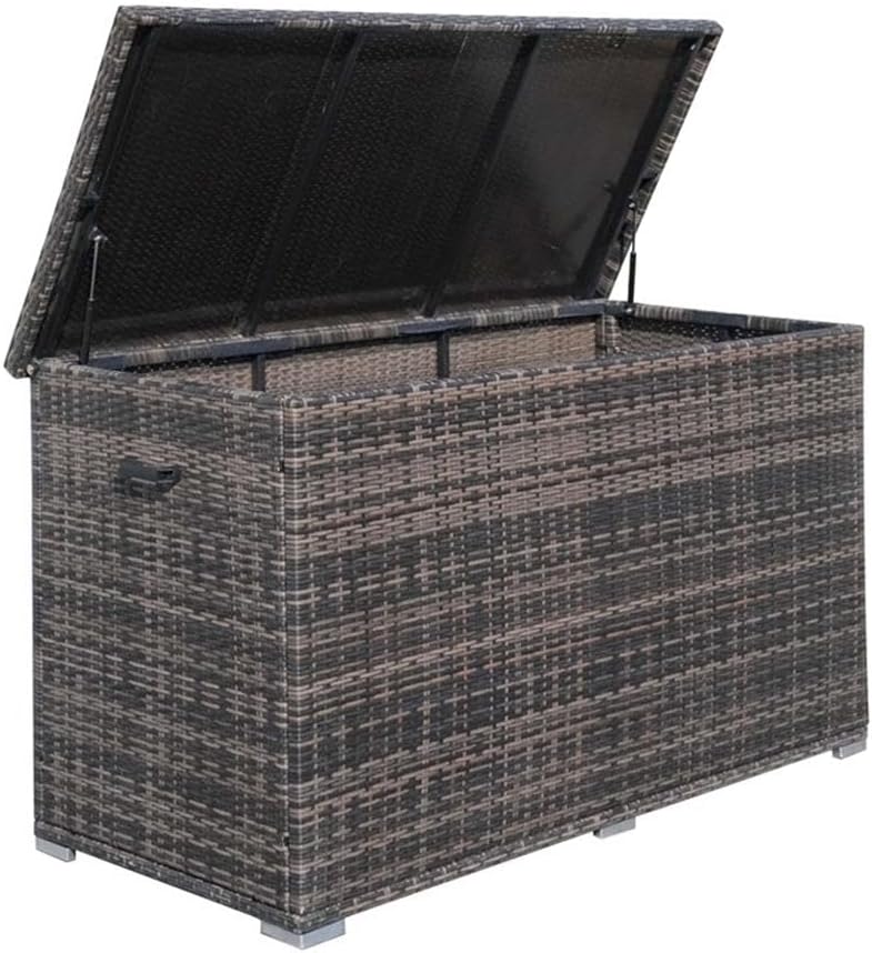 Direct Wicker Patio Furniture Durable Aluminum Frame Large Deck Box in Brown