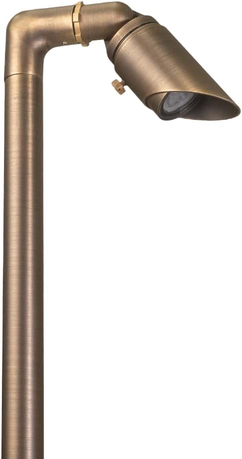 VOLT Innovator 12V Adjustable Cast Brass Path Light (Bronze) for Low Voltage Landscape Lighting on Outdoor Pathway, Walkway, Garden, Driveway or Patio
