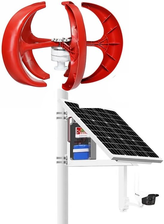 4000W Small Portable Vertical Wind Turbine, Permanent Maglev Wind Turbine Generator with MPPT Controller for Home Use (12V/24V/48V)