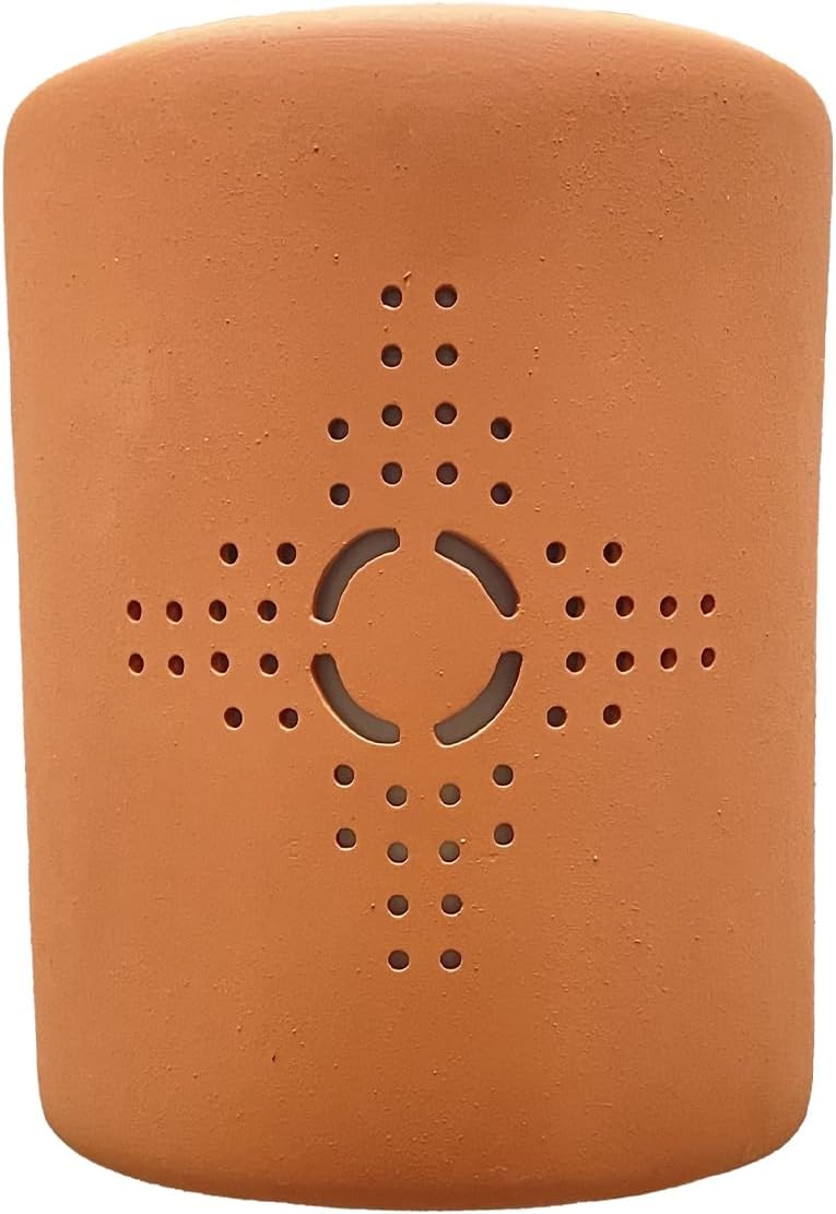 Wall Sconce, Dot Zia (Terracotta) Indoor/Outdoor Ceramic Cylinder Porch Light, Indoor/Outdoor Wall Sconce for Wall Lighting and Exterior Décor Lamp,(100 Watt, 9.25