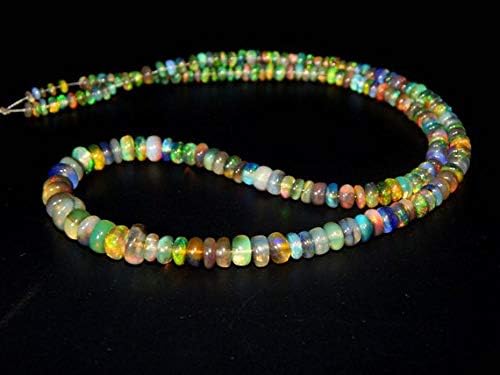 black ethiopian opal multi fair rondelle beads 100 persent natural gemstone - size 7.5x3.4 mm