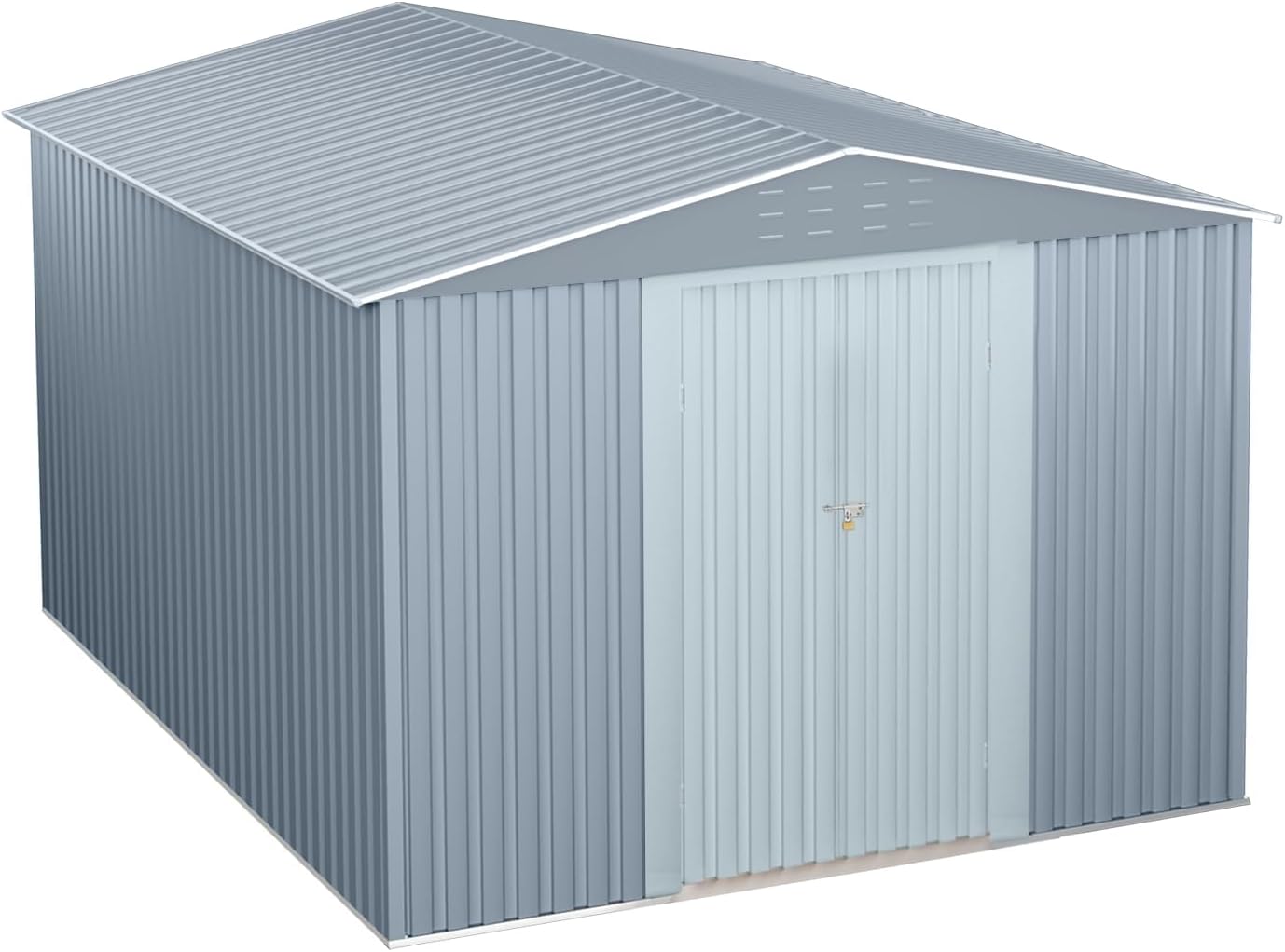 Metal storage house, 8x12 FT Metal Outdoor Storage Shed, with Double Doors & Lockable Windows, Large Ventilation Openings, Sturdy Design, Easy Assembly - Durable Garden/Garage/Courtyard Shed (grizzly)