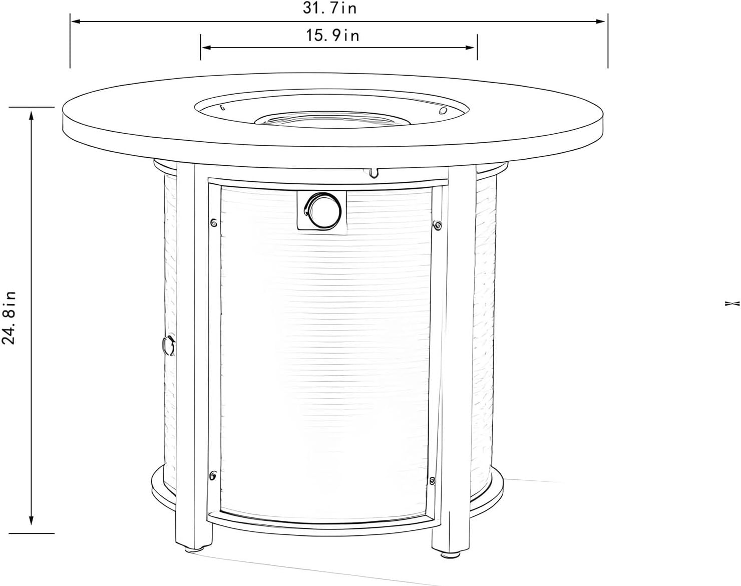 32'' Round Propane Fire Pit Table, 40,000 BTU Steel Gas FirePit for Outdoor, Fire Table with Lid, Add Warmth & Ambience to Gatherings and Parties On Patio Deck Garden Backyard, Black (Black, 32”)