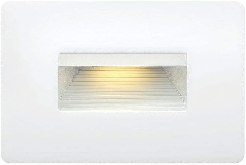 Hinkley Landscape Lighting Luna 15508SW Horizontal 12v Step Light - Low-Voltage, 2700K, Fits Standard Gang Junction Box, Integrated LED - Satin White