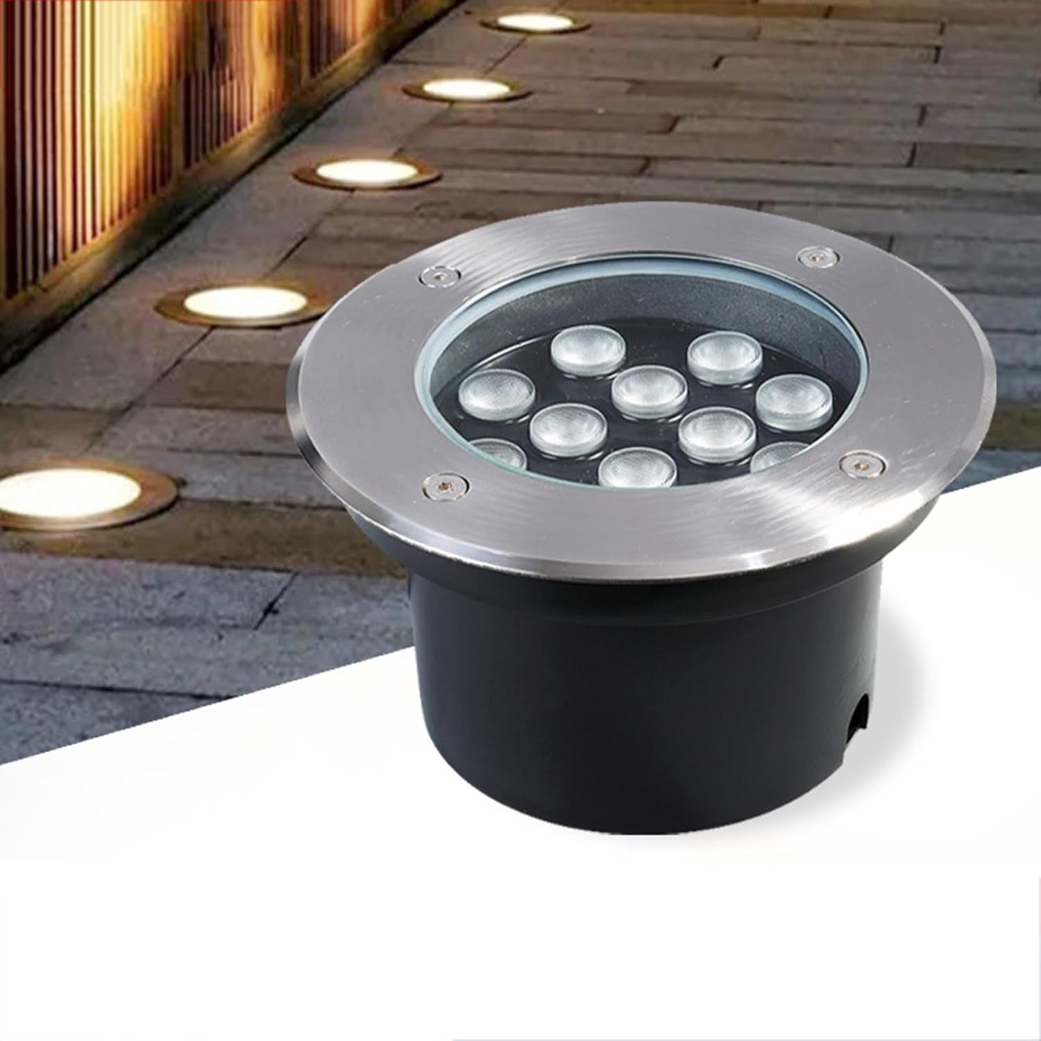 LED In Ground Lights Outdoor Underground Lights IP66 Waterproof AC85-110V Buried Light for Garden, Patio, Step, Pathway, Driveway Landscape Light
