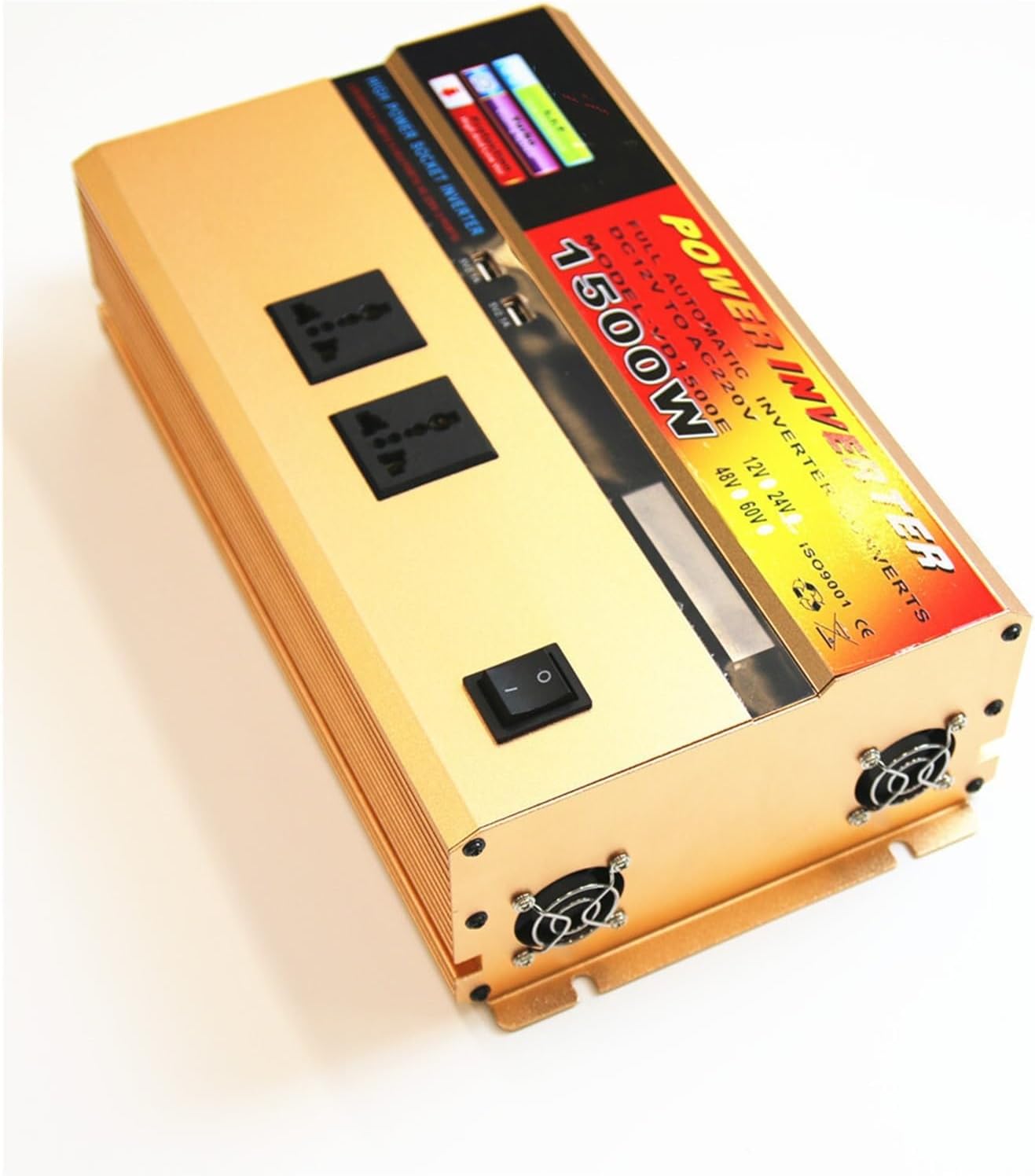 1500W Modified Wave Inverter 12V to 220V Household Power Converter with LCD Display(12V 220V)