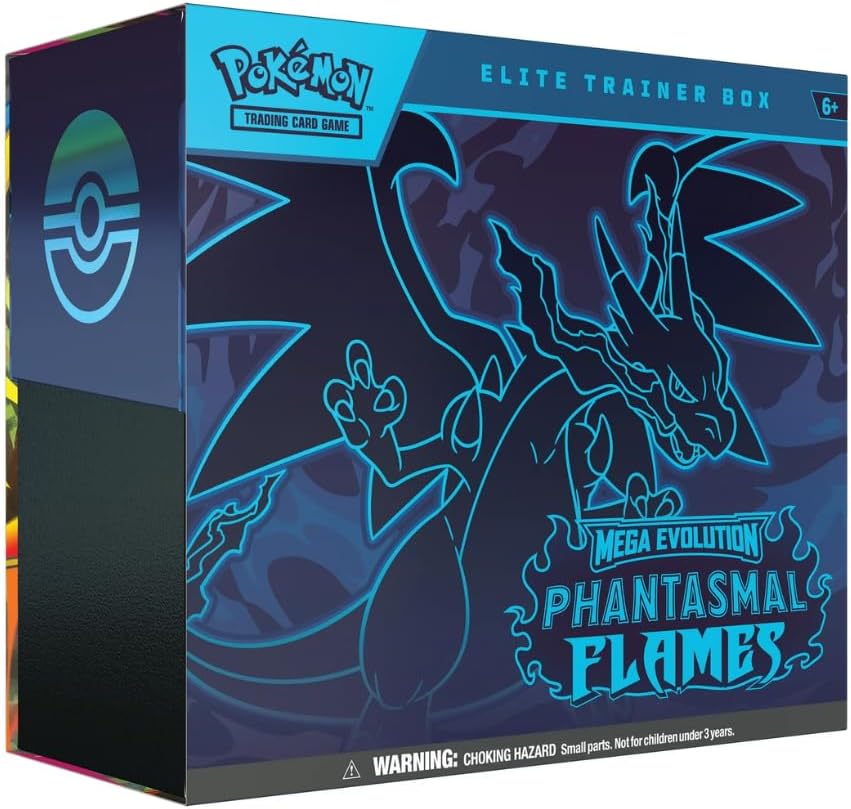 TCG Phantasmal Flames Elite Trainer Box, 9 Packs per Box, 10 Cards per Pack, ETB, Promo, Factory Sealed, New