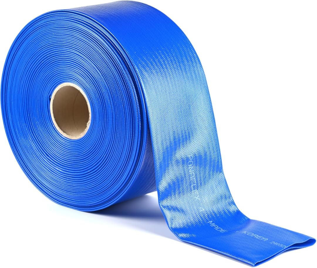 Discharge Hose 6 Inch × 50 ft, Lay-Flat, Pool, Irrigation, Agriculture and Industrial, No Clamps - PonaFlex
