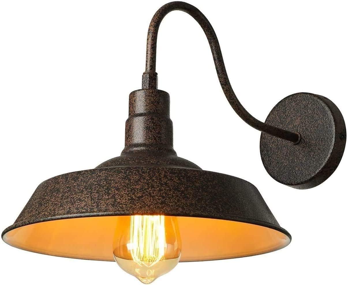 Bracket Light Minimalist Style Metal Bracket Lighting Single Light Down Light Wall Metal Lighting Rust Small Gooseneck Barn Bracket Light Indoor Outdoor Mounted Light Lighting Fixture for Bedroo