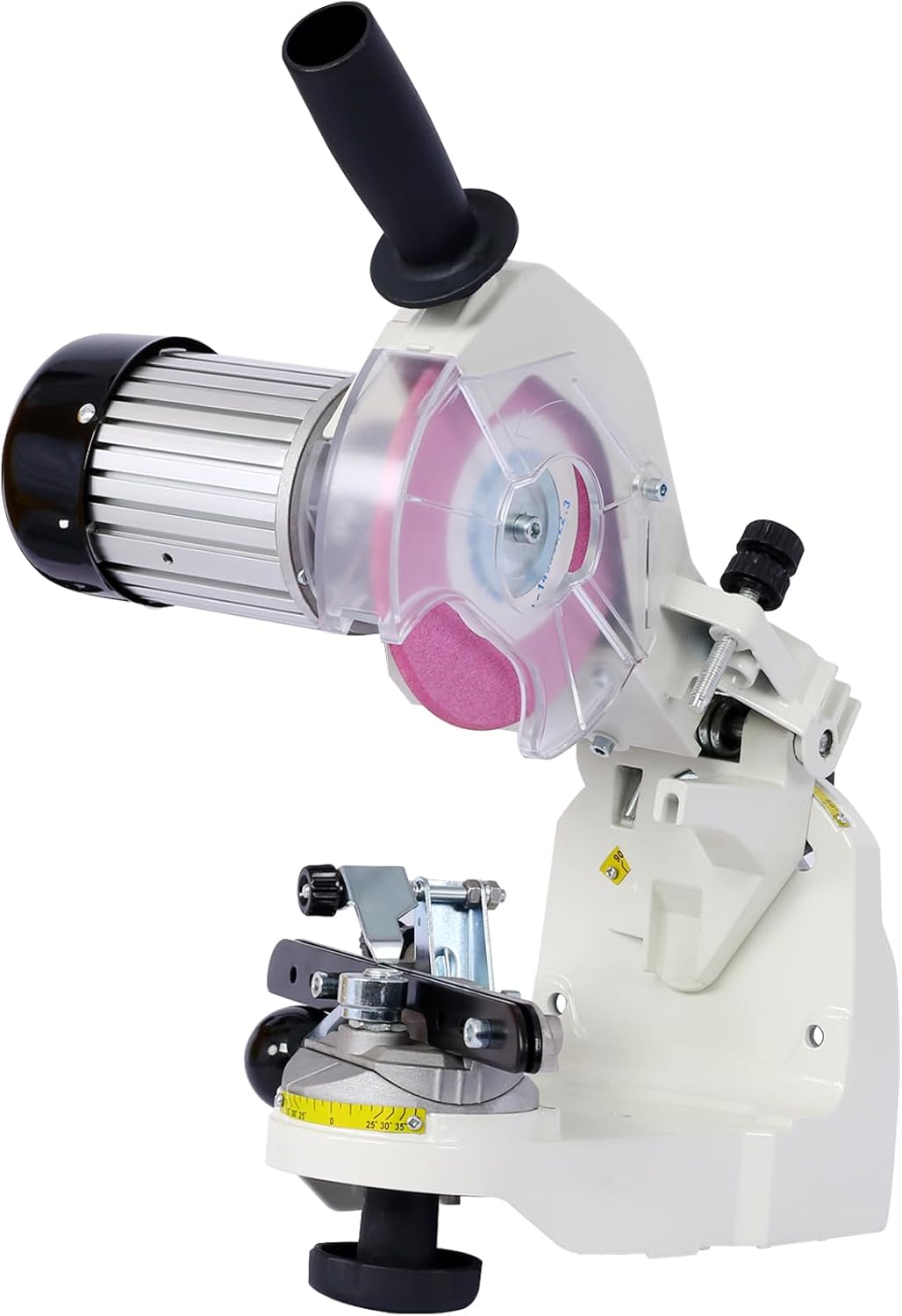 PHO_12JZ Multifunctional Built-in Light Multi-Angle Adjustable Universal Saw Chain 120-Volt Bench Grinder 16.28 Grey Chainsaw Sharpener, Gray