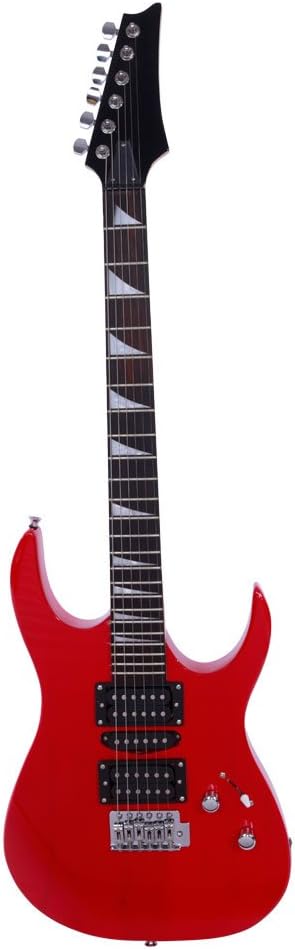 Professional Electric Guitar Guitar Bag Strap Pick Tremolo Bar Link Cable Set (Red)