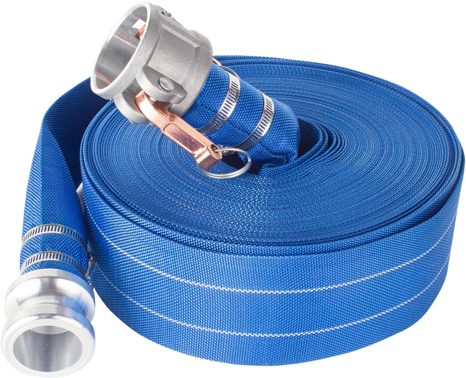 Pool Backwash Hose,PVC Lay Flat Discharge Hose,Backwash Hose for Swimming Pools, Heavy Duty Reinforced Pool Drain Hose with Camlock C and E Fittings (1.5