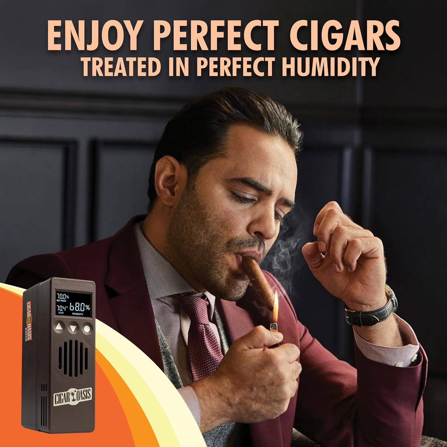 Oasis Plus 3.0 - Advanced Electronic Humidifier - LCD Display, Sensor Fan, Soft-Touch Button - 300-1000 Capacity - Refill Cartridge, Vapor Technology, Accessory Kit