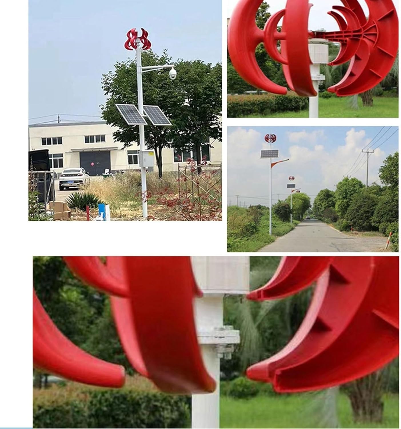 1200W 5-Blade Wind Turbine Generator 12V/24V Solar Power System Assembly Parts Electrical Equipment Windmill for Home New Energy Three-Phase AC Permanent Magnet Synchronous Generator (24, Volts)