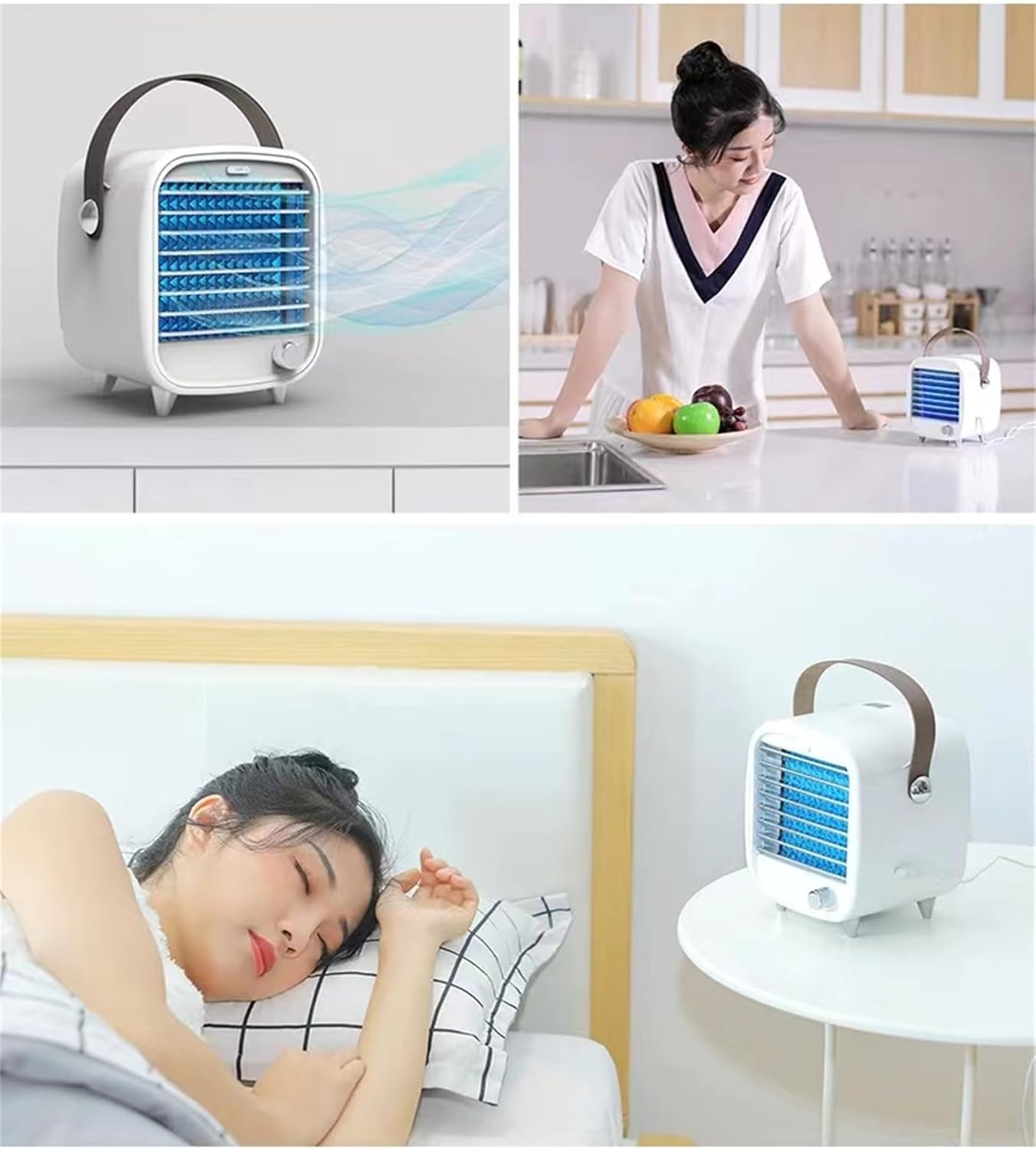 Portable Air Conditioners windowless,Air Cooler Cooling Fans,Swamp Cooler Personal Air Conditioner With Ice Boxes,Portable Ac Units For Rooms, Bedroom, Office, Rv And Camping White.