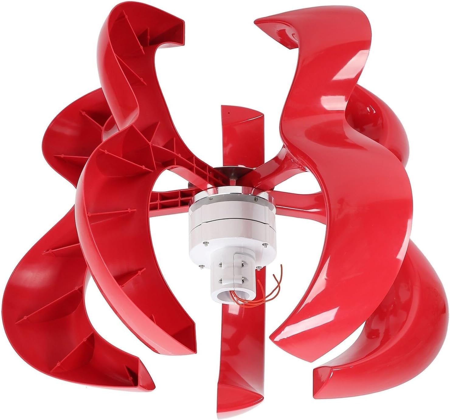 CAJUCA 9000W 5 Blade Hoist Wind Turbine Vertical Axis Wind Turbine Red Gourd Shape Low Wind Speed Starting AC with Controller and Solar Garden Light